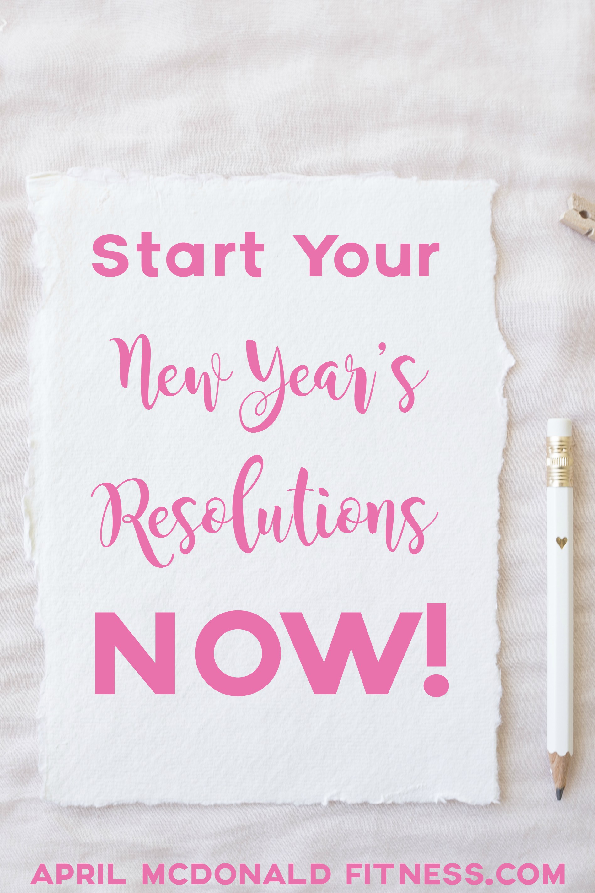 Don't fret about starting New Year's resolutions on January 1st. Start them now. Today is the perfect day to change!