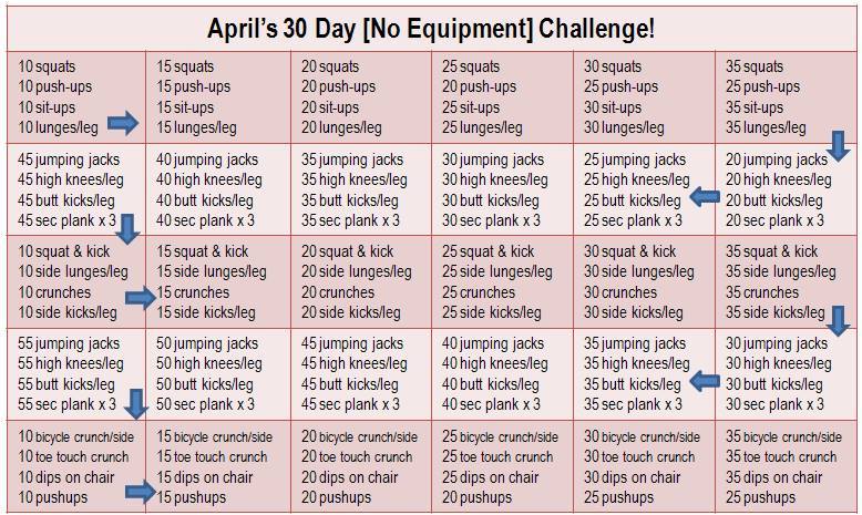 Join my 30 Day No Equipment Challenge!